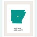 Arkansas State Love Map Silhouette 8x10 Print - Customized