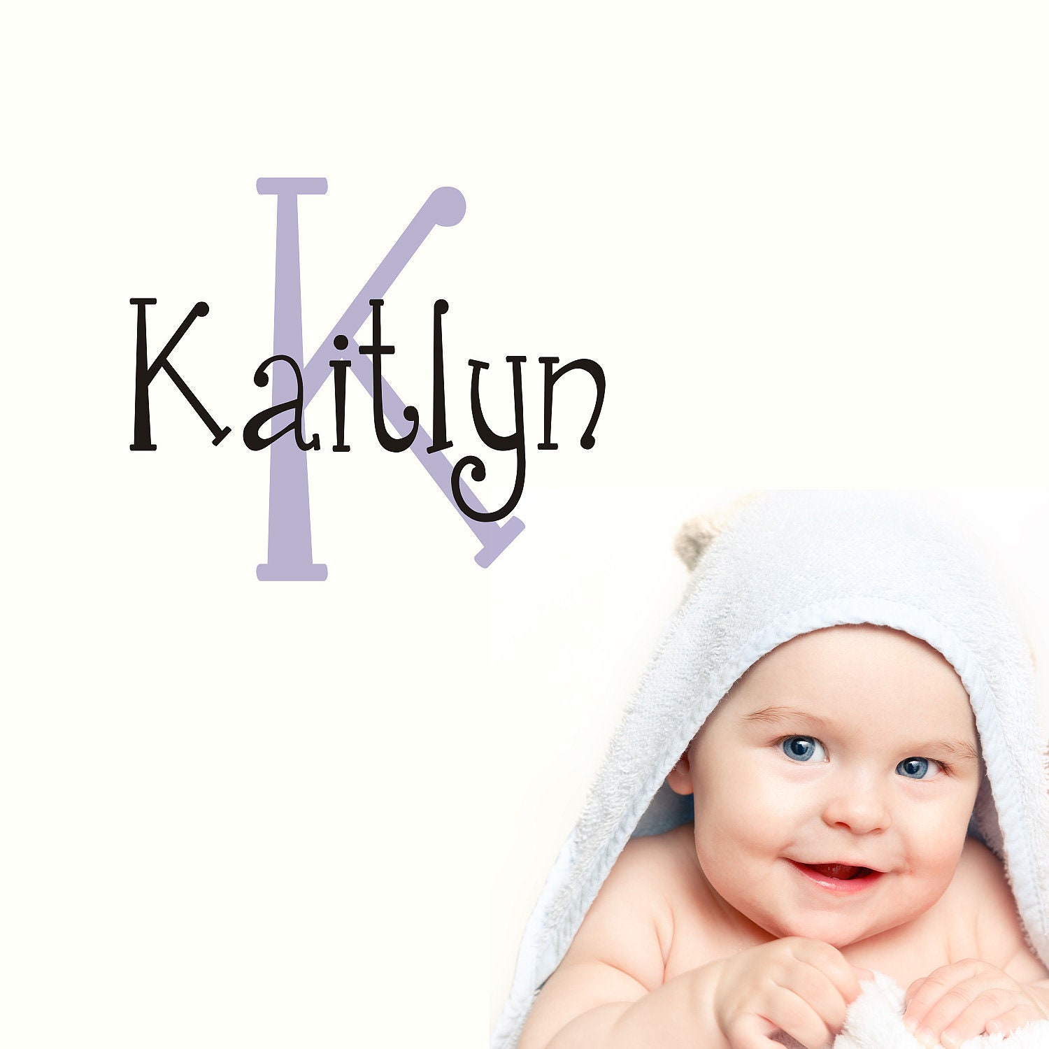 Children Wall Decals - Name Wall Decals - Boys Vinyl Wall Art - Custom Monogram Wall Decals Baby and Kids with Flower - Vinyl Decal