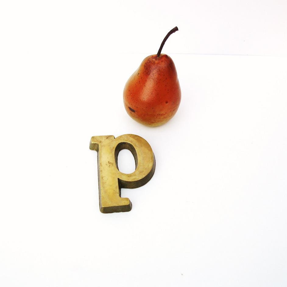 Brass Letter Paper Weight Letter p Letter d