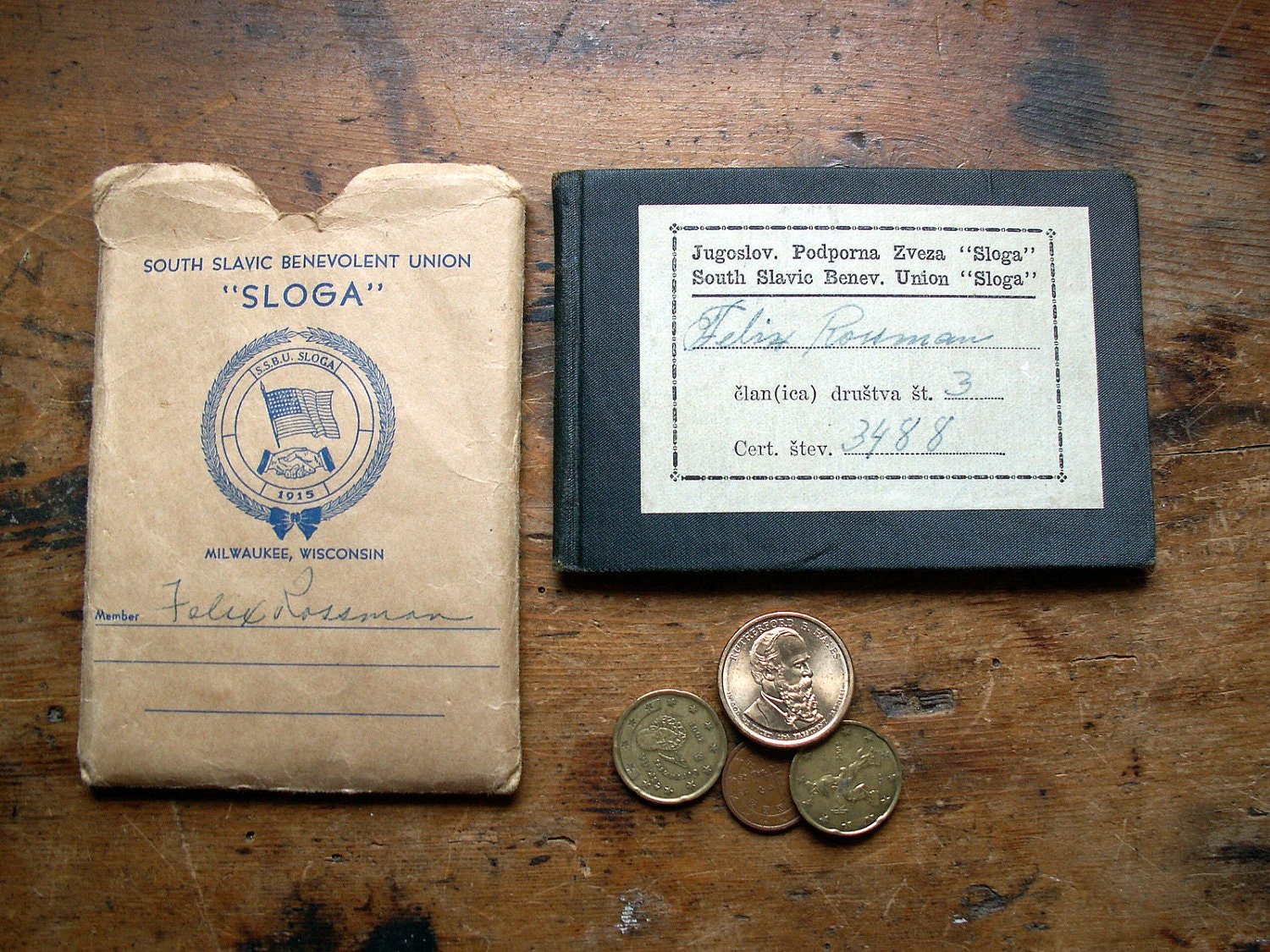 Vintage Slavic Bank Book dated 1935