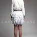 Couture White Goose Feather Knee Skirt - Laveder Faye