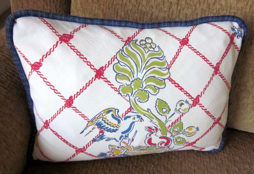 Vintage Bird 'N Dog In A Boat With Roping Pillow Cover