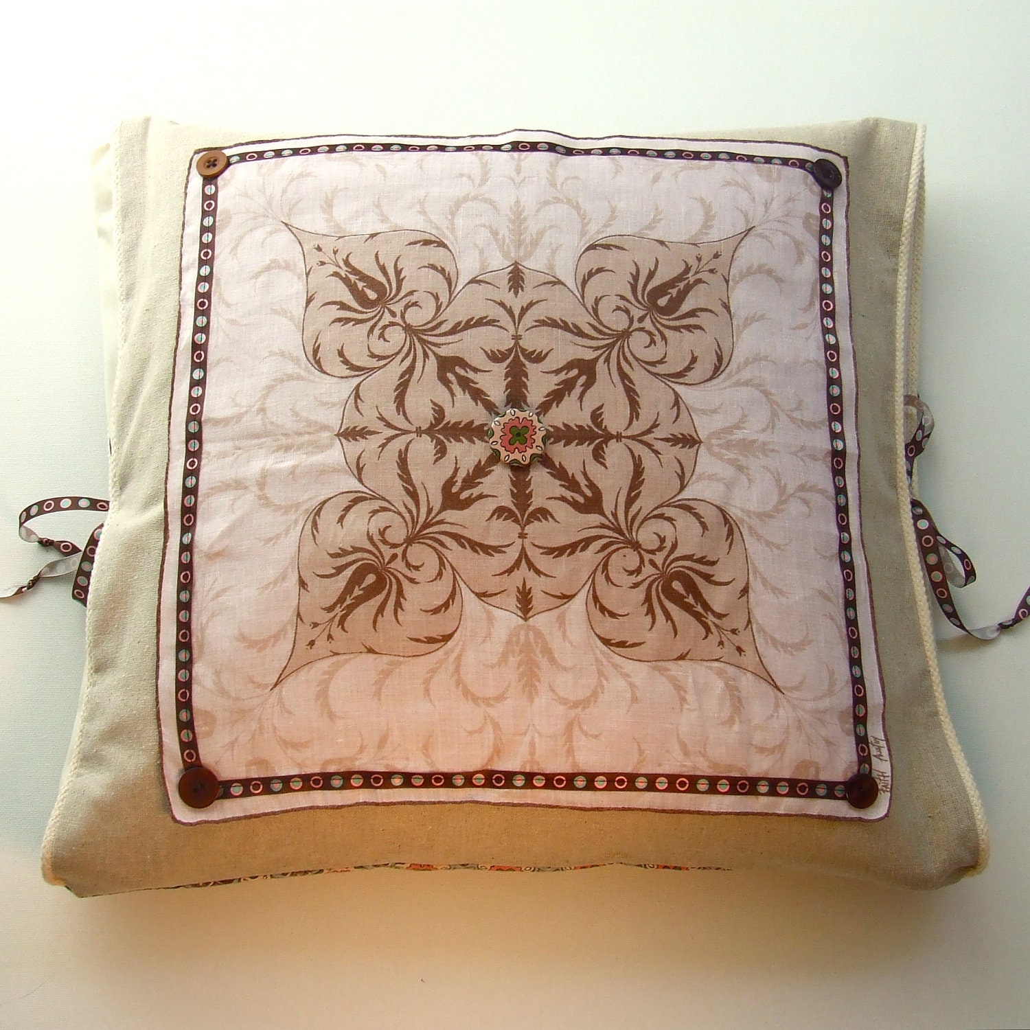 Faith Austin Medallion Hanky pillow