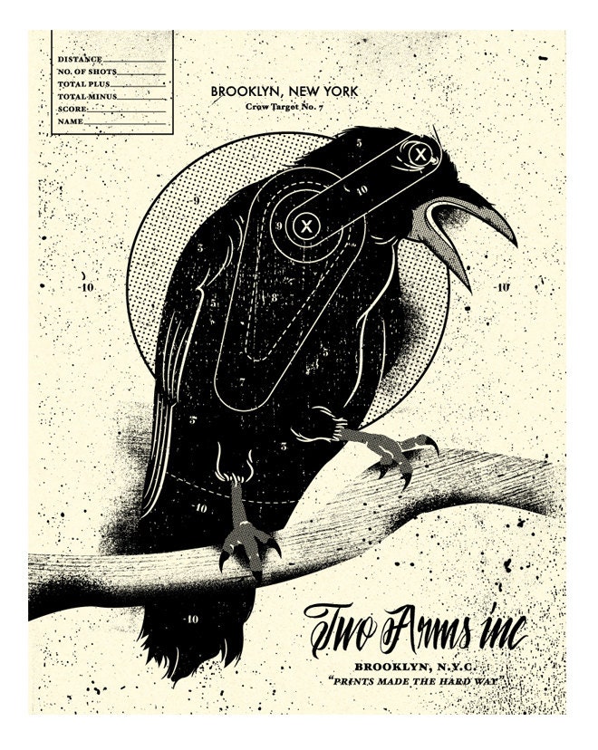 Crow Target - 11 x 14 Handpulled Screenprint