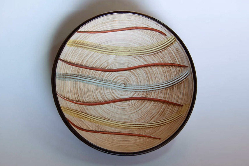 Retro German Sgraffito  Wall Plate by Georg Blenjes from Bremen - 1958
