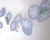 Silver Garland - Silver Snowflakes - Gray Snowflake Garland - Winter Garland - Gray Garland
