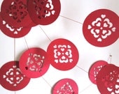 Valentine's Day Garland - Hearts Garland - Wedding Decoration - Red Love Garland - Paper Hearts