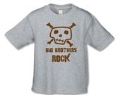 Big Brother Shirt - Big Brothers Rock T-Shirt  Adult Sizes ( Big Brothers Rock 5010 Brown Ink ) Baby Announcement