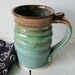 Handmade Mug, Pottery Coffee Mug in Green and Brown by RiverStone Pottery