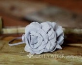 Baby Headband, Gray Headband, Gray Baby Headband, Baby Flower Headband, Vintage Headband, Gray Flower Headband, Baby Girl Headband