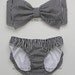 Black and White Stripe Bow Bandeau Set
