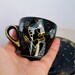 Edwardian lady - black gold espresso cup - painted