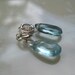 Blue Moss Aquamarine Faceted Pear 10MM Charm Dangle, Matched Pair for Interchangable Earrings, Gemstone Charm Earrings, Earring Charm