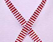 Red and white wonky stripes on 3/8" grosgrain ribbon- CHristmas/Valentines Il_170x135
