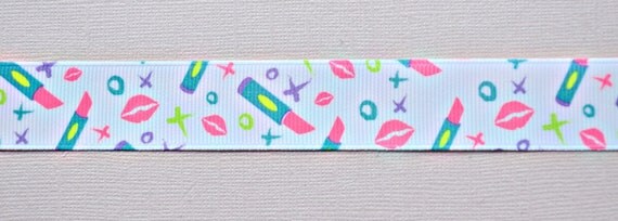 Flirty makeup on white 7/8" grosgrain ribbon Il_570xn