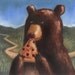 Bear Eating Pizza (oil painting)