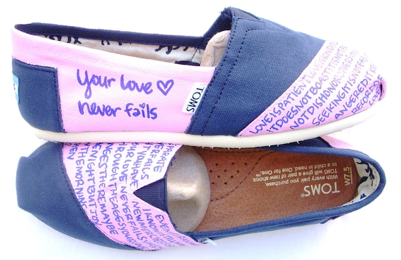 The Addie - Light Pink and Navy Blue Custom TOMS