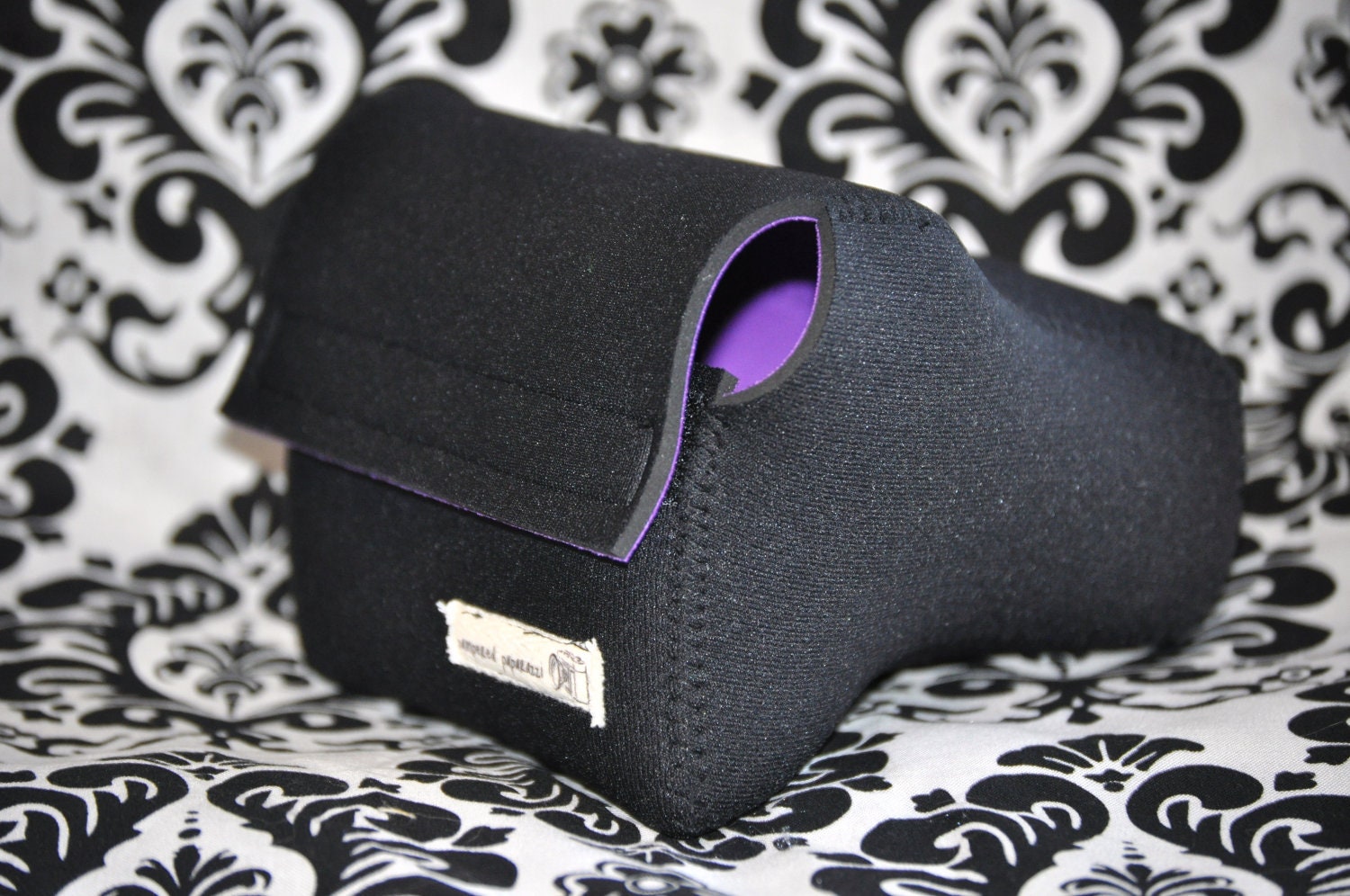 DSLR Camera Case - black with purple neoprene