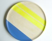 Modern Neon Hardwood 10" Dinner Plate, Electric Yellow