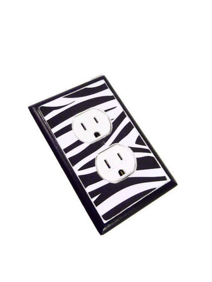 Zebra Print Decor Outlet Cover