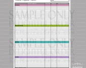 Colorful - Medical Payment Tracker -  PDF Printable File