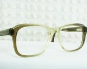 Vintage 80s Glasses 1980's Eyeglasses Rectangular Clear Brown Fade Extra Large Unisex 54/22 Liberty Optical Frame