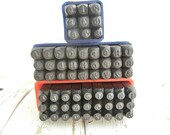 HUGE SALE - 3/32" 2.5mm Arial/Gothic Type Alphabet/Letter Kit for Hand Stamping - Hand Stamping Kit - 3 Piece Kit