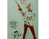 VALLEY GIRL gang wars Original Painting 10.25 x 20.25 on Wood Graffiti and Stencil Spray Paint Acrylic Paint Original Artwork