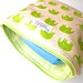 Zippered Pouch / Nappy or Diaper Case - Green Elephants