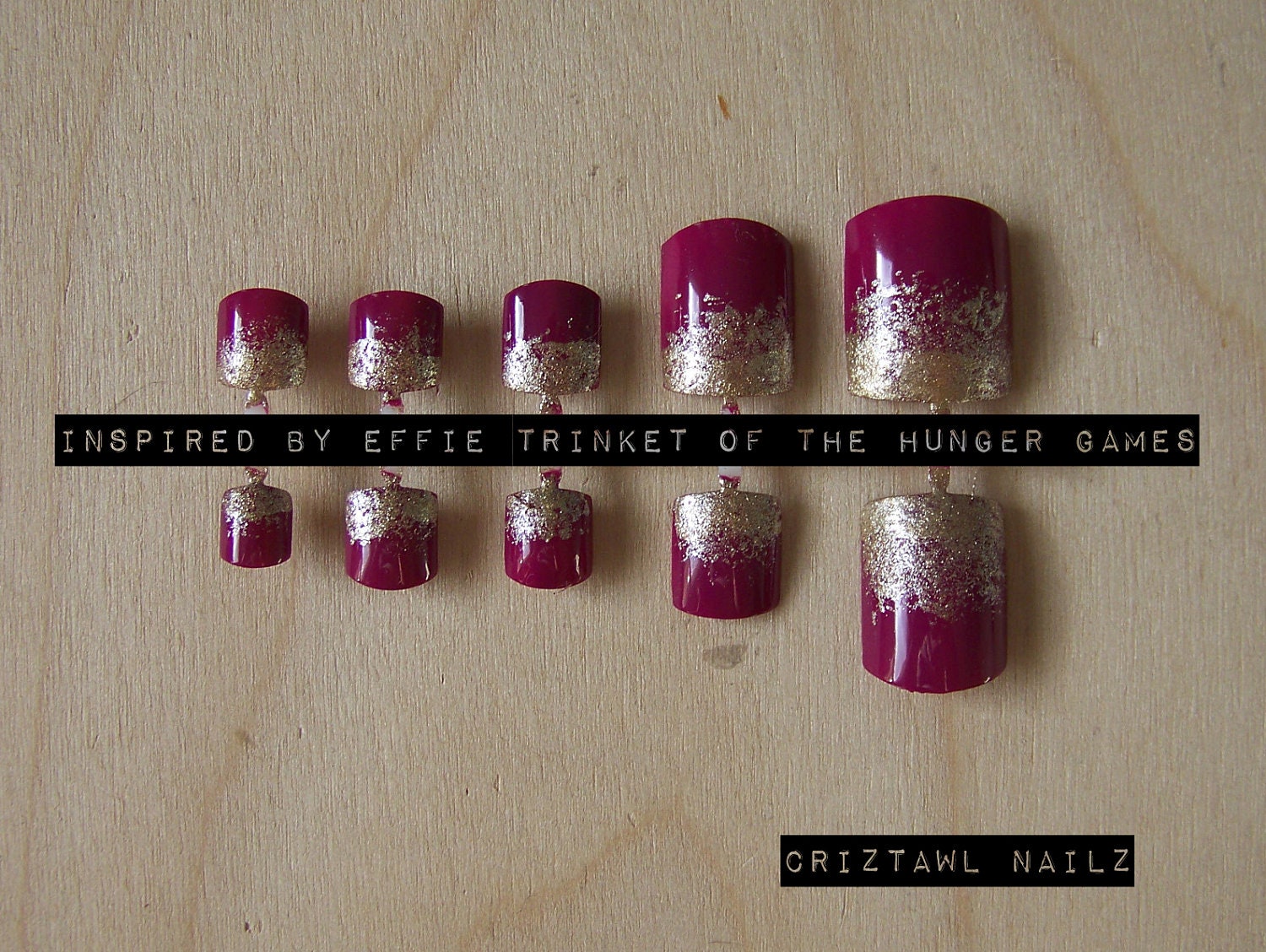 Inspired by Effie Trinket of The Hunger Games Toe Nail Art Set (20 nails)