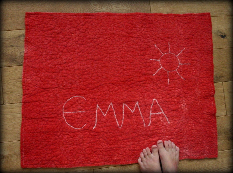 Felt rug with name Emma