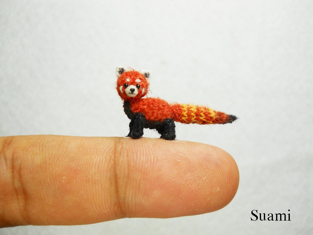 Miniature Red Panda - Micro Crochet Shining-Cat - Made To Order