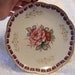 Vintage Decorative Plate Wall Hanging, Purple / Pink/ Red Roses, Made In Japan