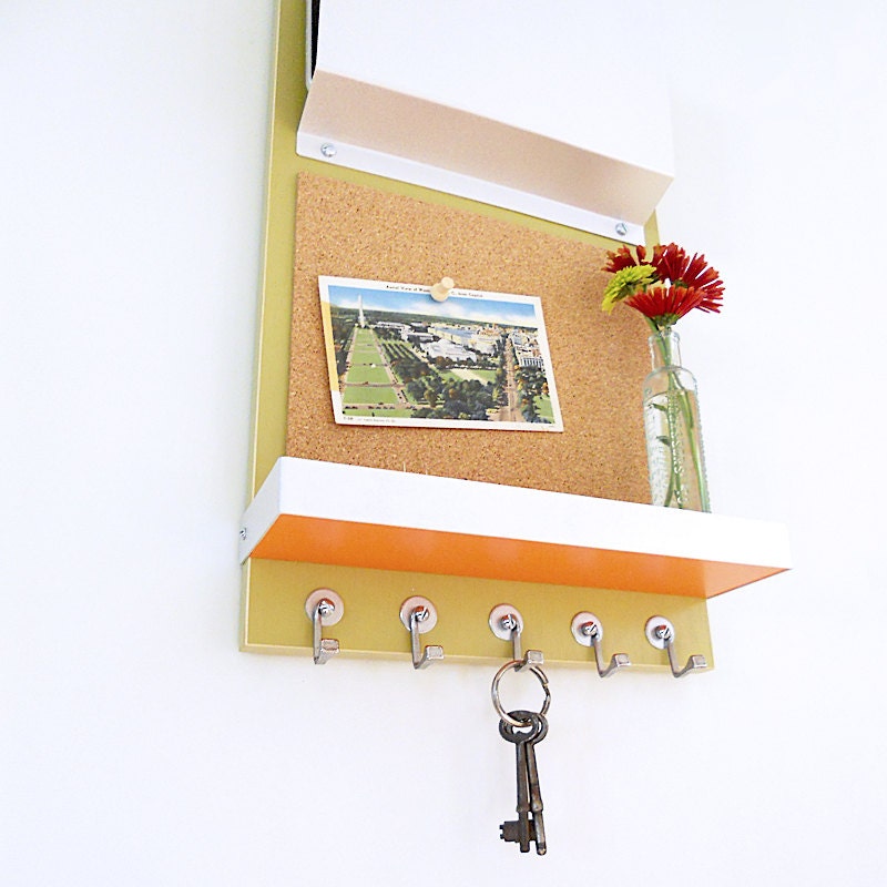 wall organizer OREGON: ipad iphone holder cork board key rack