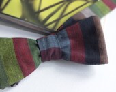 Bold Stripes - men's bow tie,  2 inch x 4.5 inch bow - self tie, freestyle for men.