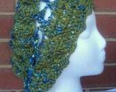Women's Green/Blue Crochet Slouch Hat