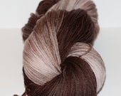 10% off Ultra Soft Merino Superwash- 100 grams Color Chocolate to Taupe Hand Dyed Yarn