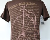 Velocipede Tee Ladies American Apparel Hand Screen Printed Tshirt