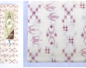 Ikat Cotton. Japanese Vintage Kasuri - Egasuri. White and Pink Modern Design (Shop Ref: 117)