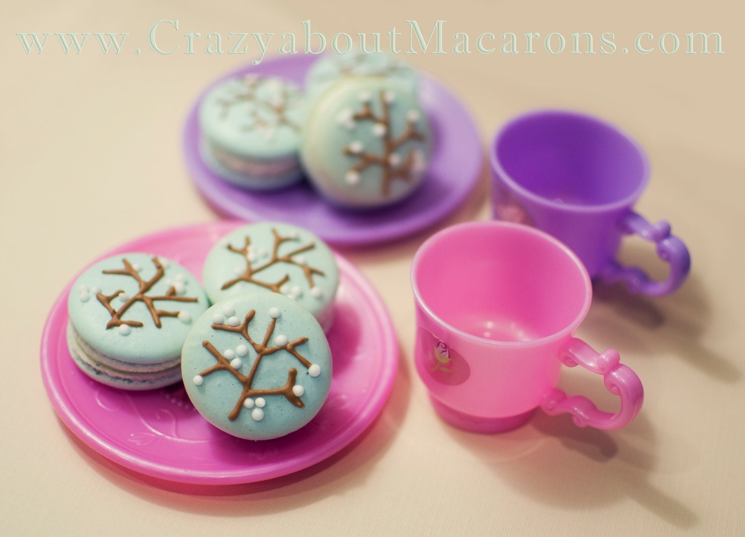 Six dozen of Cherry blossoms French Macarons as favors or for your sweets table