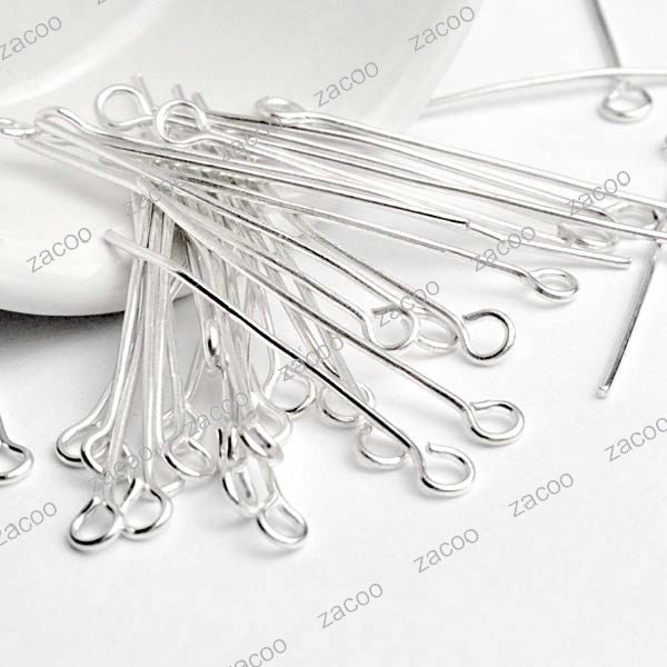 240 approx Silver Plated eyepins eye pin 30mm EP0014