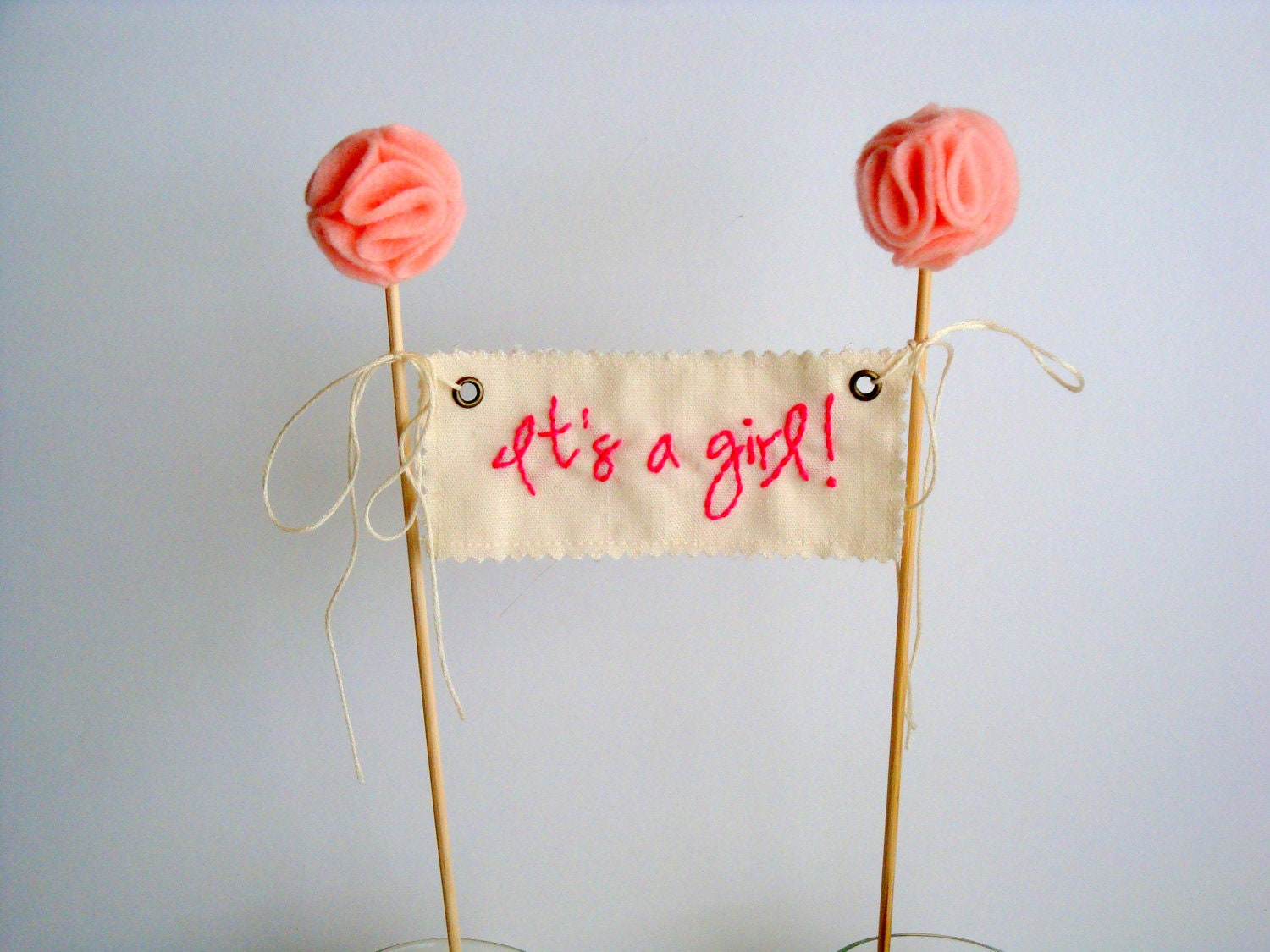 Pom Pom Cake Topper- personalized banner with your message
