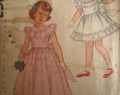 Flower Girl, 1948 Simplicity Formal Gown in 2 Lengths Pattern 2686, Size 6