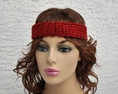 Headband Holidays Festive Shimmery Red Yarn Headband