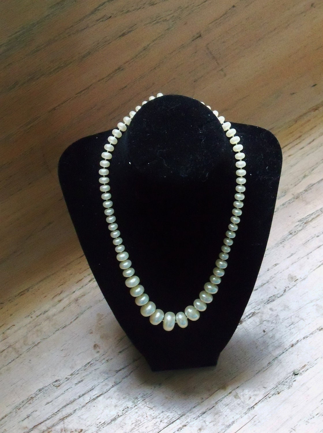 Vintage Pearl Necklace Single Strand  Wedding Bridal Bride Holiday Special Occasion Gift