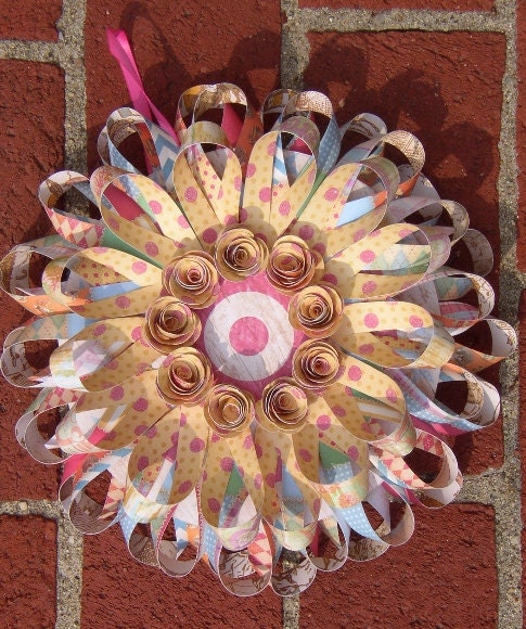 1950's Style Paper Loop Hanging Wreath "County Fair