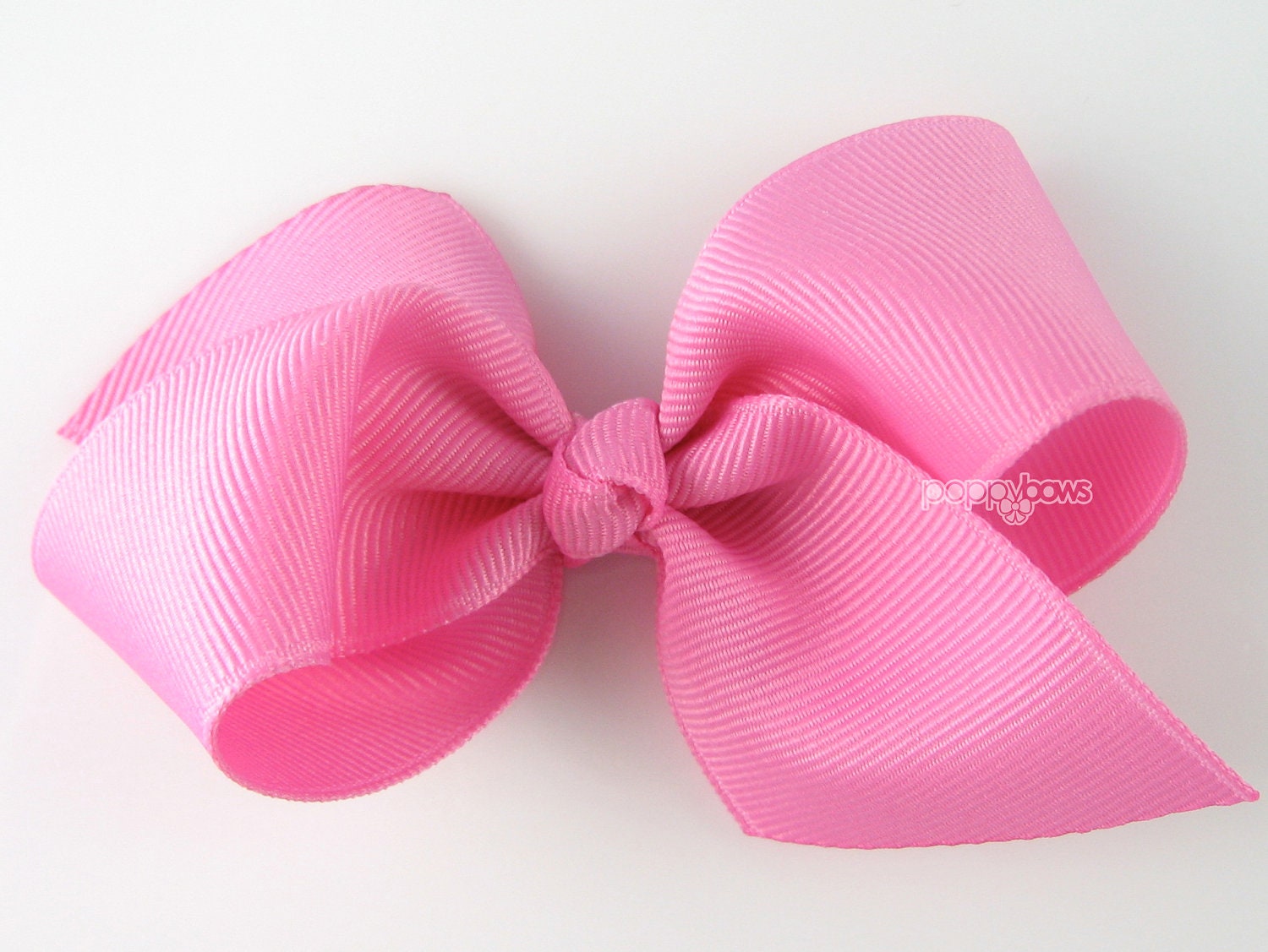 NEW STYLE - Loopy Pinwheel Hair Bow - Pixie Pink Hairbow 3.5 Inch Solid Color Boutique Bow for Baby Toddler Girls 1.5 Inch Wide Ribbon