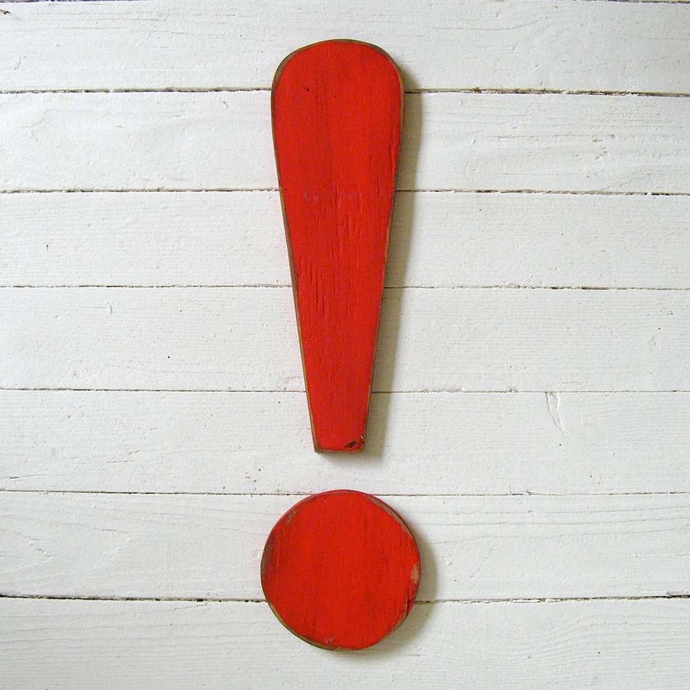 Exclamation Point Sign typographic wall art sign symbol