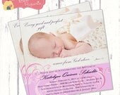 A Perfect Gift Custom Girls Baptism Invitation - Alternate Colors Available - Printable Digital File