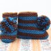 Striped Knitted Pompom Bootie: 5 colourways available